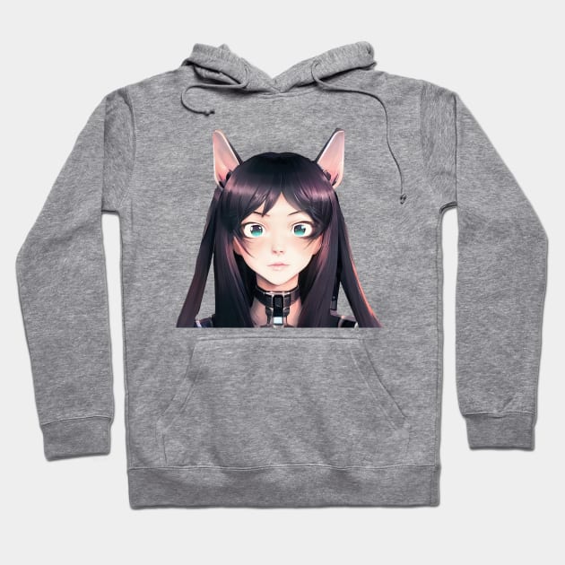 Girl Neko cats kawaii cute Hoodie by Redi-Cati